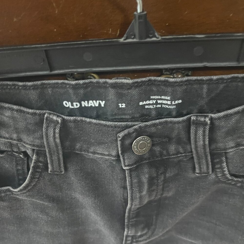 Old Navy Girls High-Rise Baggy Wide-Leg Jeans – Size 12 - Picture 3 of 4